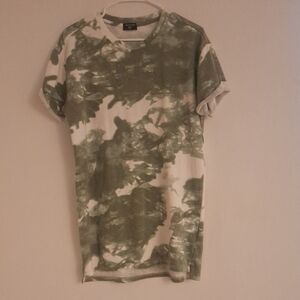 True Religion Minimalist Green and White Mini Dress Sz M Y2K